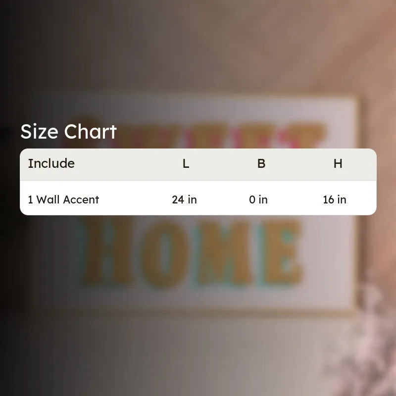 Sweet Home MDF & Fabric Wall Accent - 5