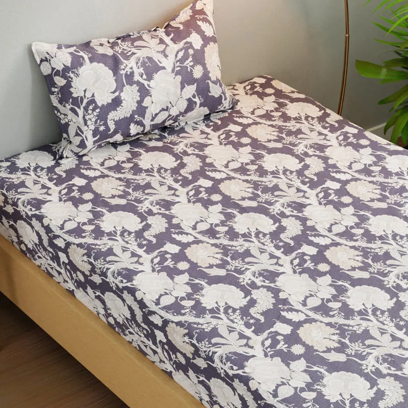 Garden Bloom Microfiber Bedsheet - 140 GSM media 5