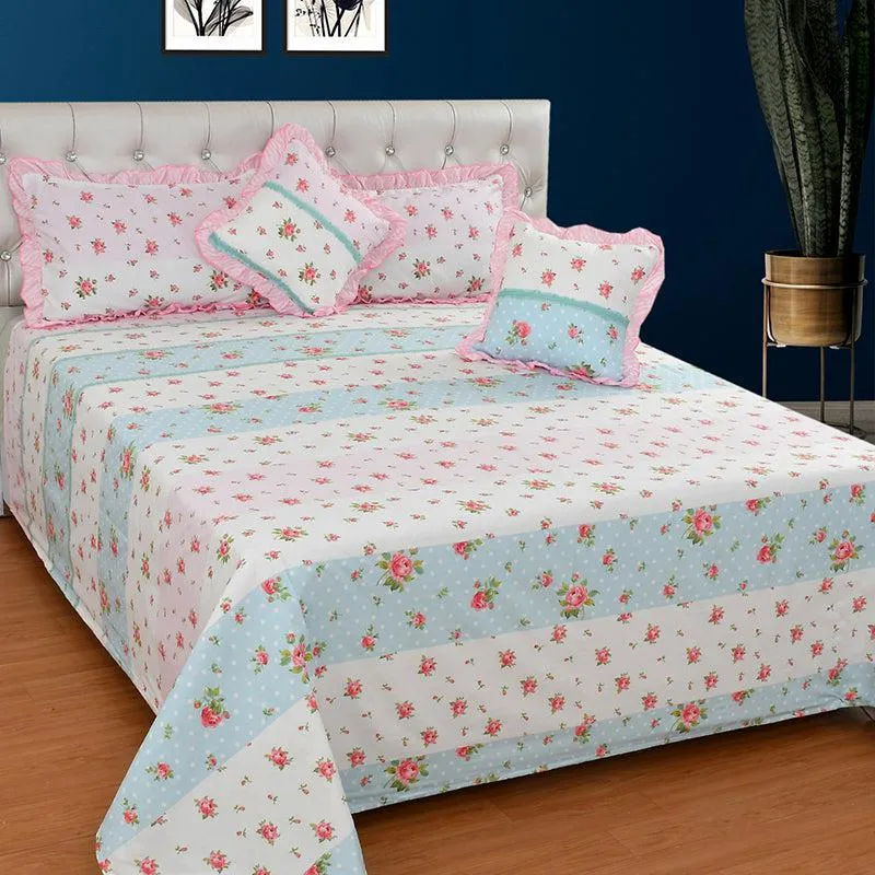 Calgary Plains Floral Frilled Bedding Set - Five Piece Set media 1