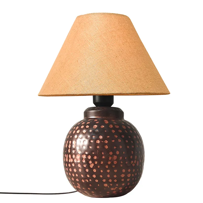 Spire Metal Fabric Table Lamp - Grey,Brown media 6