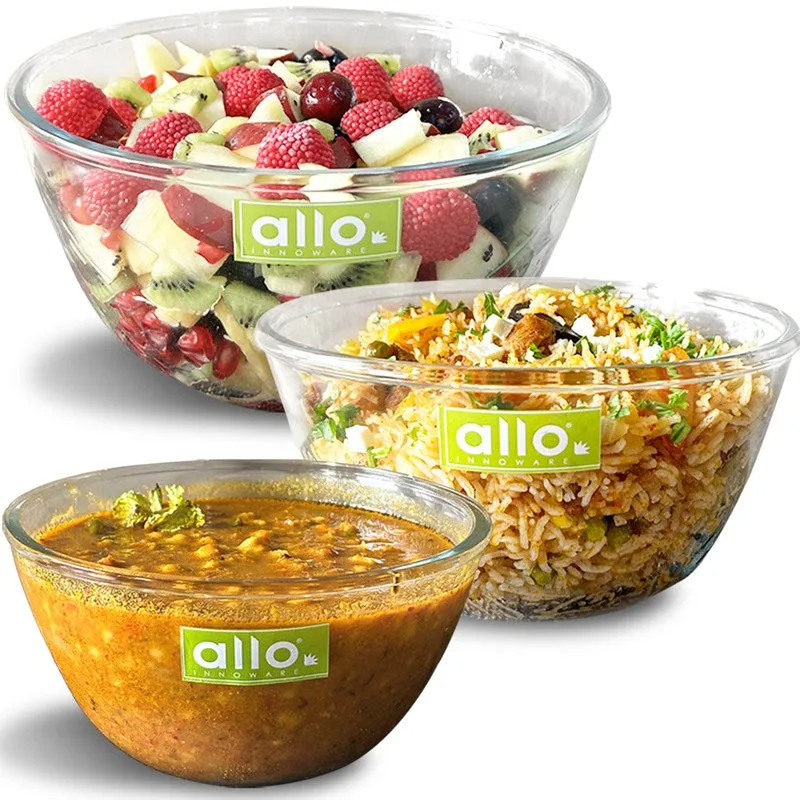 Spinra Glass Mixing Bowl (1600/2100/2700 mL) - Set of Three media 3