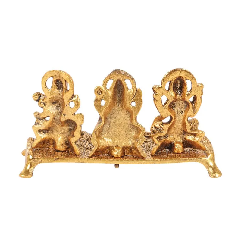 Shri Lakshmi Ganesh Saraswati Diya - Gold media 7