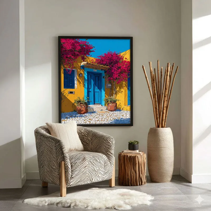 Terra Bloom Canvas Wall Painting - Black Frame media 4