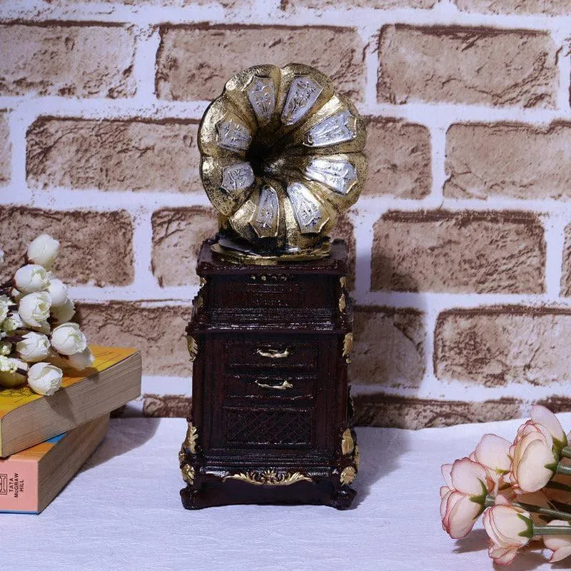 Vintage Music Box Table Accent - Brown media 3