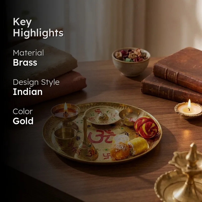 Anant Devotional Brass Pooja Thali media 2