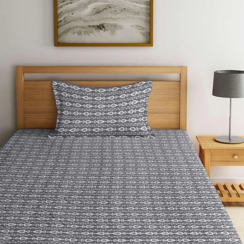 Haydena Helo Cotton Bedsheet - 300 TC media 1