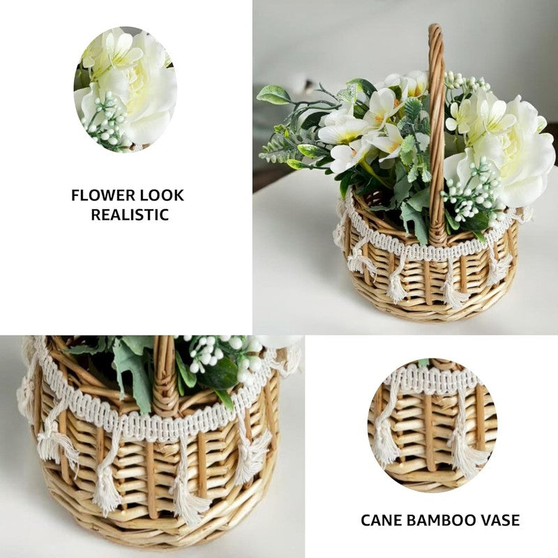 Faux Wedding Bells Artificial Flower with basket media 5