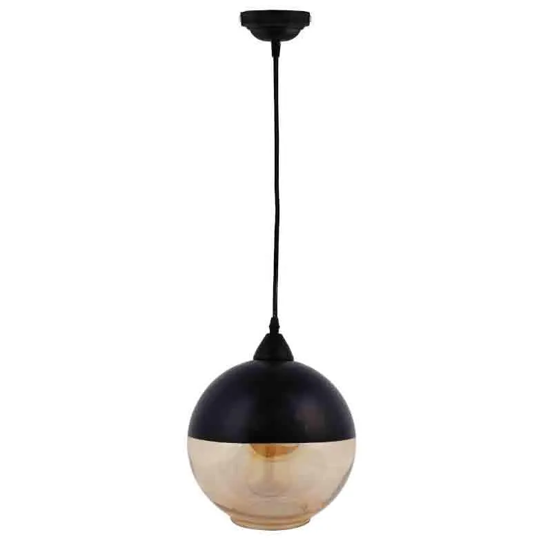 DuoTone Globe Glass Ceiling Lamp - Black media 5