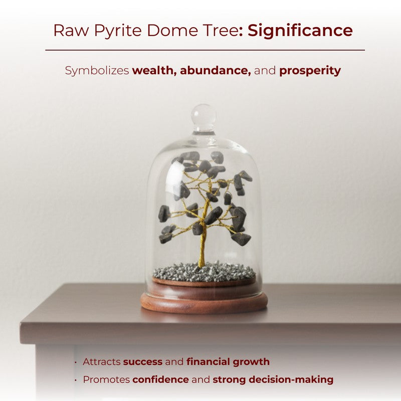 Feng Shui Pyrite Crystal Dome Tree Showpiece media 6