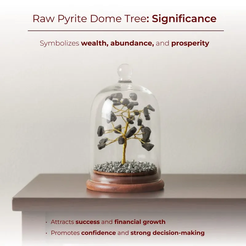 Feng Shui Pyrite Crystal Dome Tree Showpiece media 6