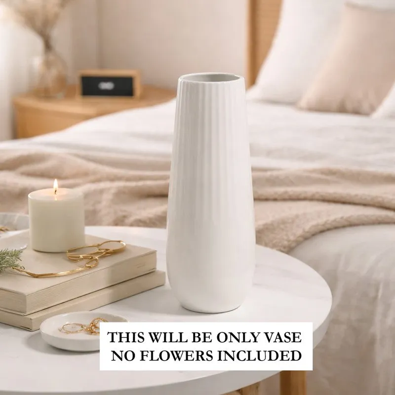 Redvo Ceramic Vase - White media 3