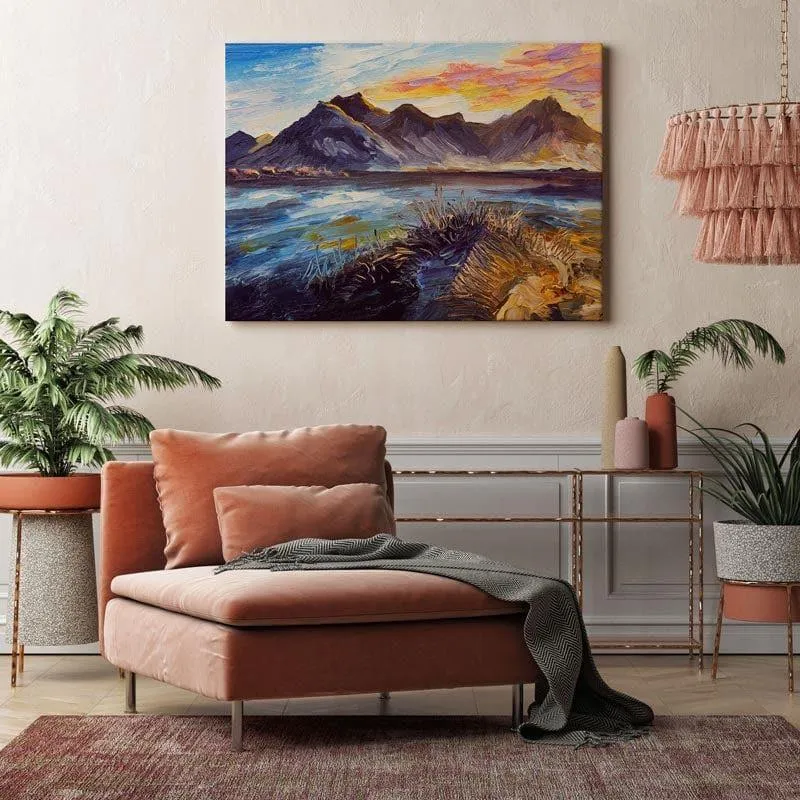 Pink Sunset Canvas Wall Painting - Gallery Wrap media 3