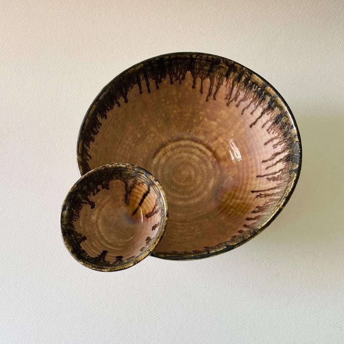 Top view showing the large snack bowl and attached dip section