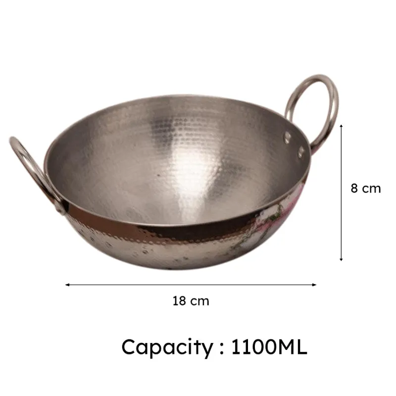 Vintage Hammered Induction Safe Kadhai - 1100 mL / 7 Inches media 7