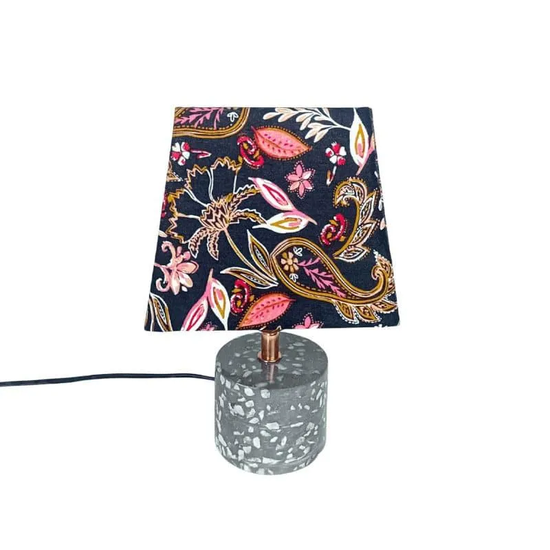 European Paisley Mosaic Hand Crafted Fabric Table Lamp - Multicolor media 4