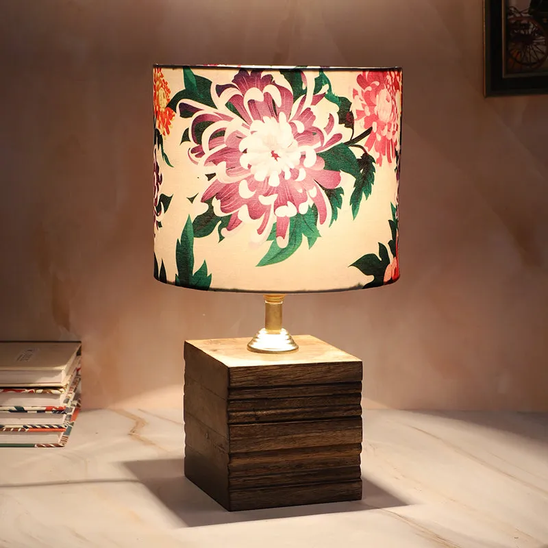 Miyabi Cube Printed Mango Wood Table Lamp - Multicolor media 4