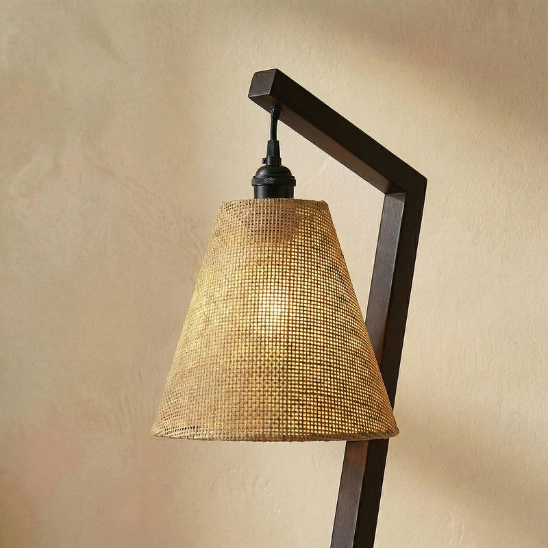 Glacienne Wooden Floor Lamp With Fabric Shade media 5