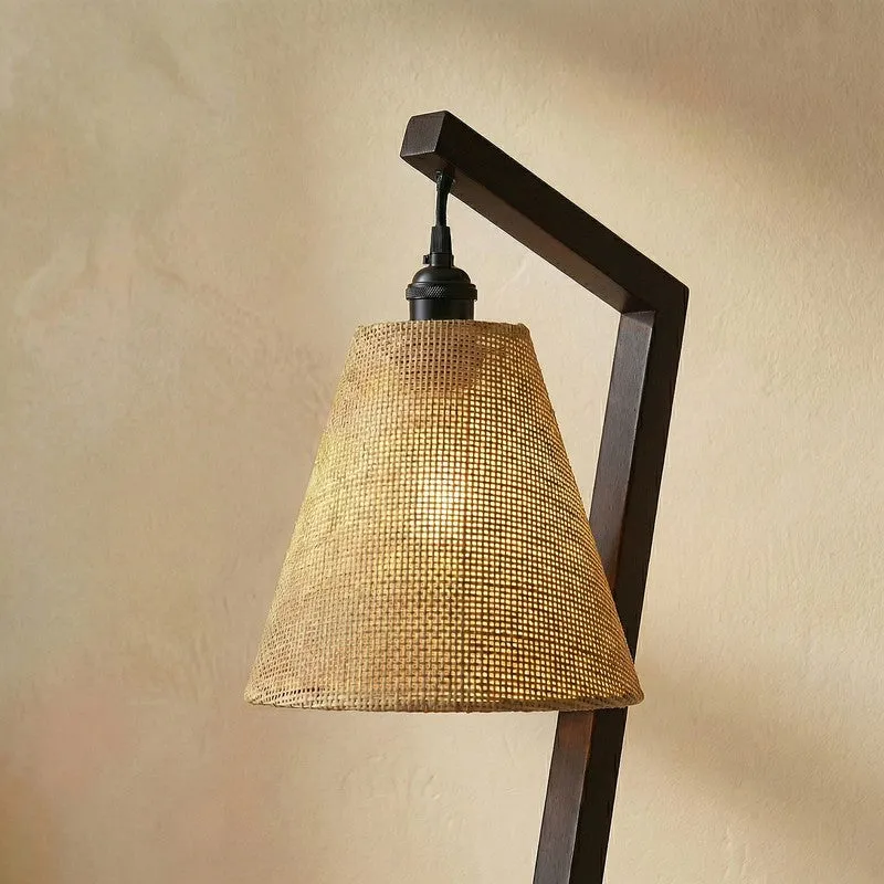Glacienne Wooden Floor Lamp With Fabric Shade media 5