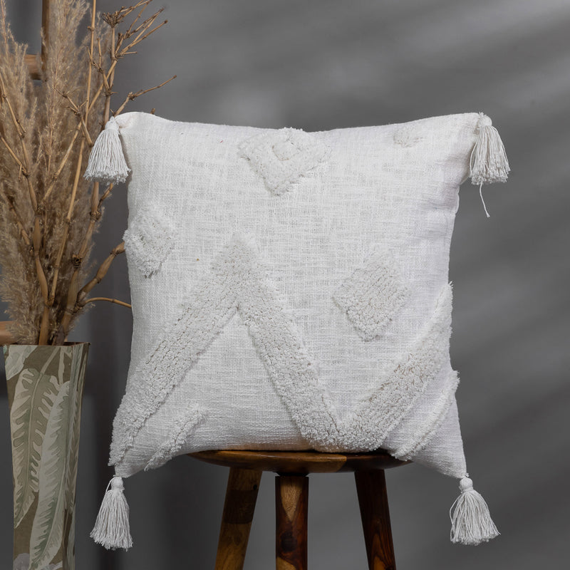 Chevra I Tufted Cushion Cover - 18 x 18 Inches
