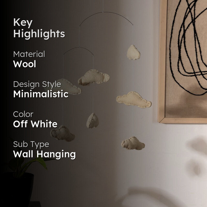 Fig Living Felt Ornaments - Hanging Mobile (Cloud) media 2