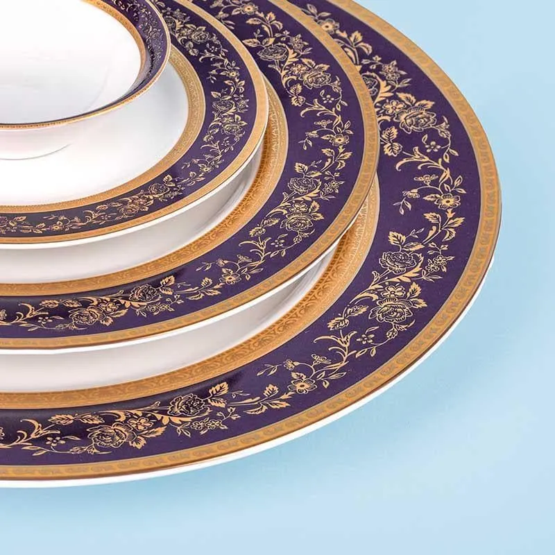 Blue Gold Dinner Set - 33 Piece Set media 3
