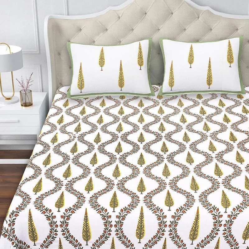Regalia Cotton Bedsheet (Mustard Yellow) - 180 TC media 4