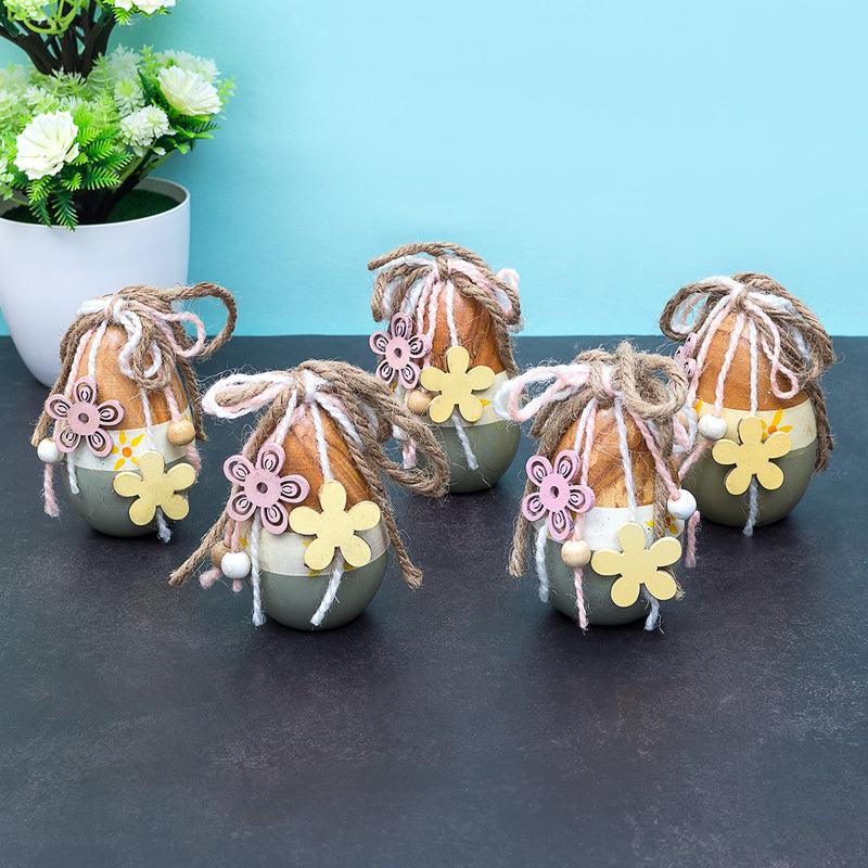 Handcrafted Wooden Easter Showpiece - Set Of Five media 4