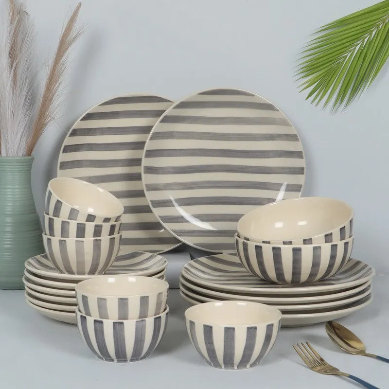 EasyServe Dining Set (Grey,White) - 20 Piece Set media 1
