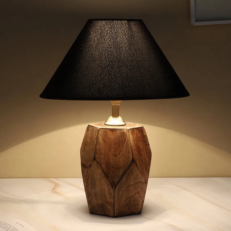 Torou Solid Mango Wood Table Lamp - Black,Brown media 4