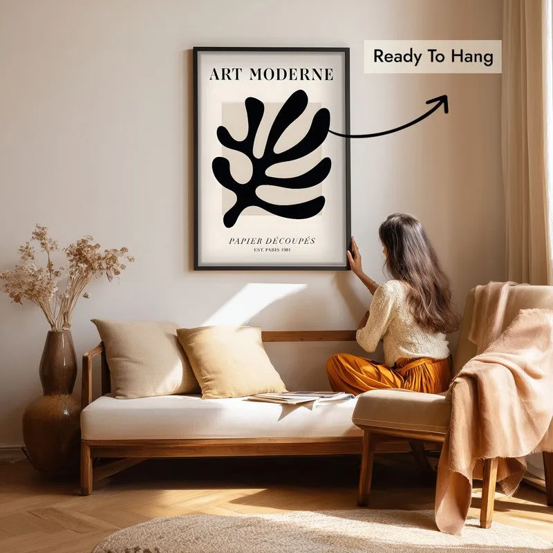 Organic Trace Canvas Wall Painting With Black Frame media 7