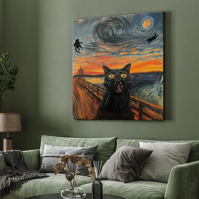 Screaming Cat Wall Painting media 4