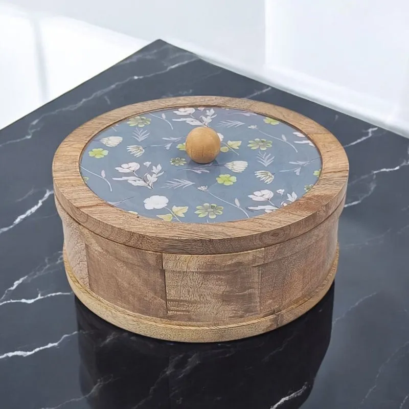 Rasva I Wood Roti Box - Blue & Brown media 6