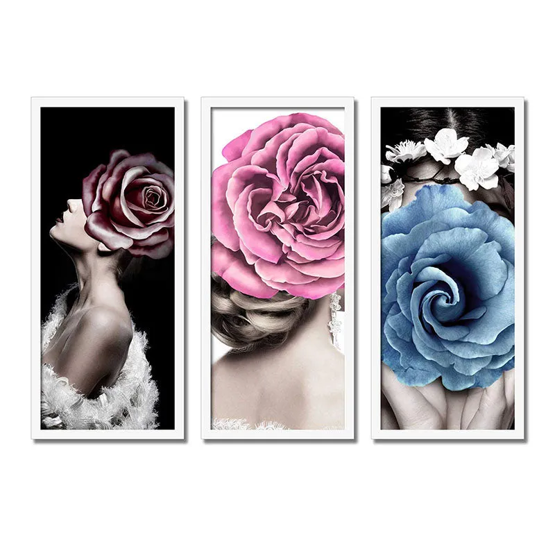 Rose Lush Wall Painting - Set Of Three media 3