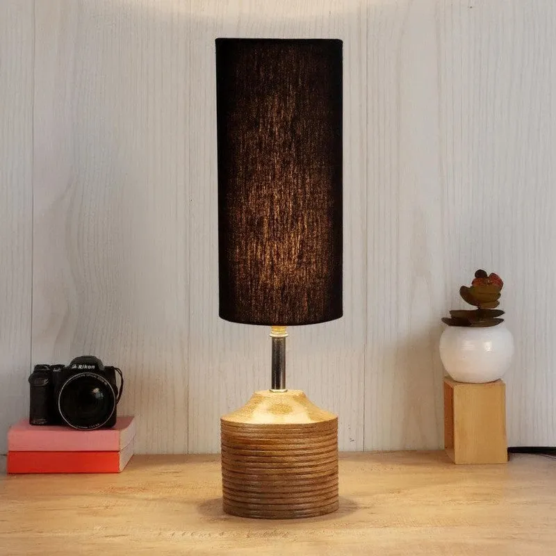 Solids Galore Fabric Table Lamp - Black,Brown media 1