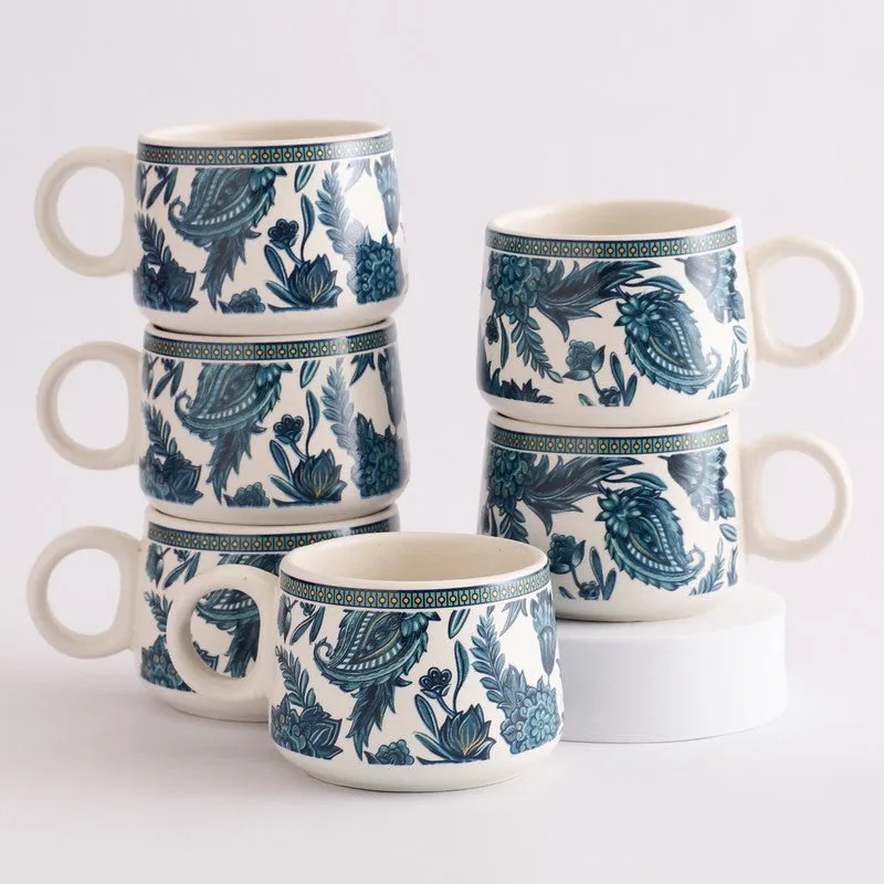 Indiblue Stoneware Tea Cup (180 mL Each) - Set Of Six media 3