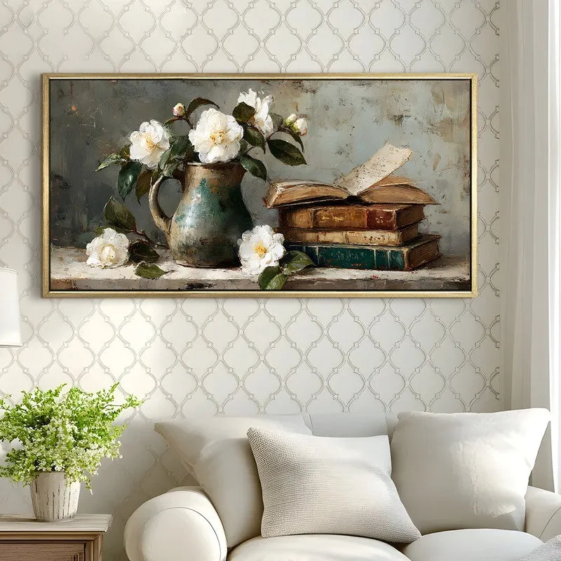 Floral Haven Canvas Wall Painting With Frame media 4