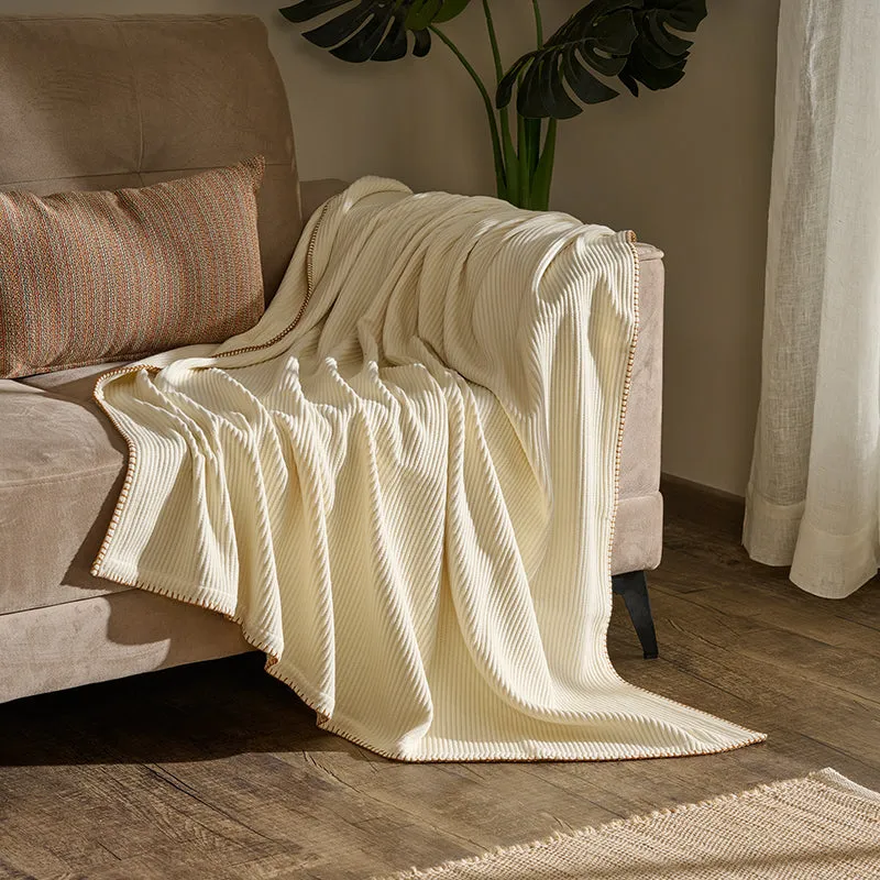 Wovelle Throw - Ivory & Tan media 1