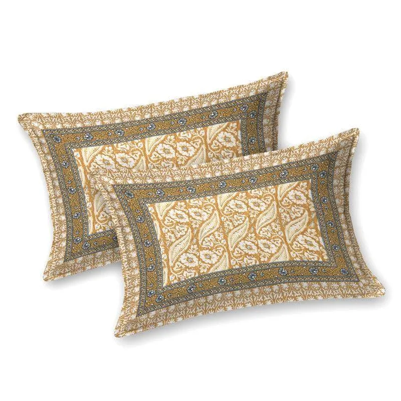 Mridula Ethnic Printed Cotton Bedsheet (Yellow) - 140 TC media 6