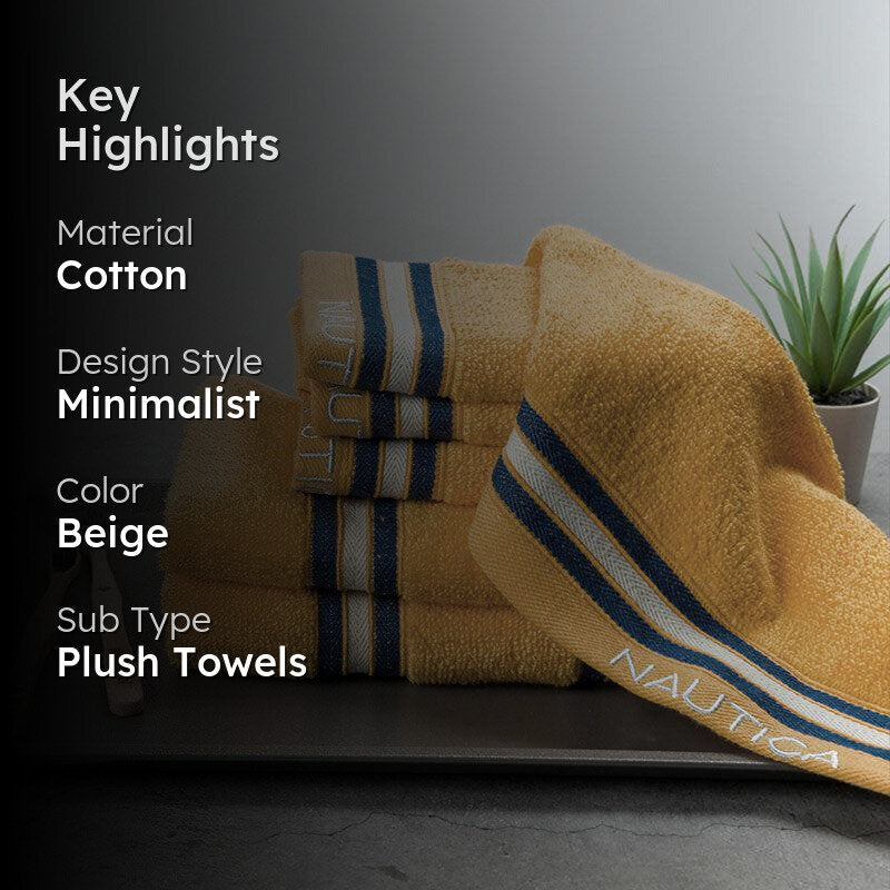 Nautica Dove Down Cotton Towel Set (Beige) - Set Of Six media 2