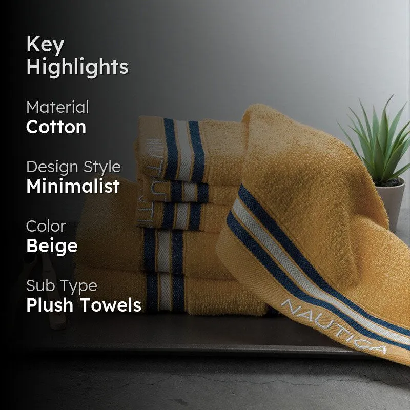 Nautica Dove Down Cotton Towel Set (Beige) - Set Of Six media 2