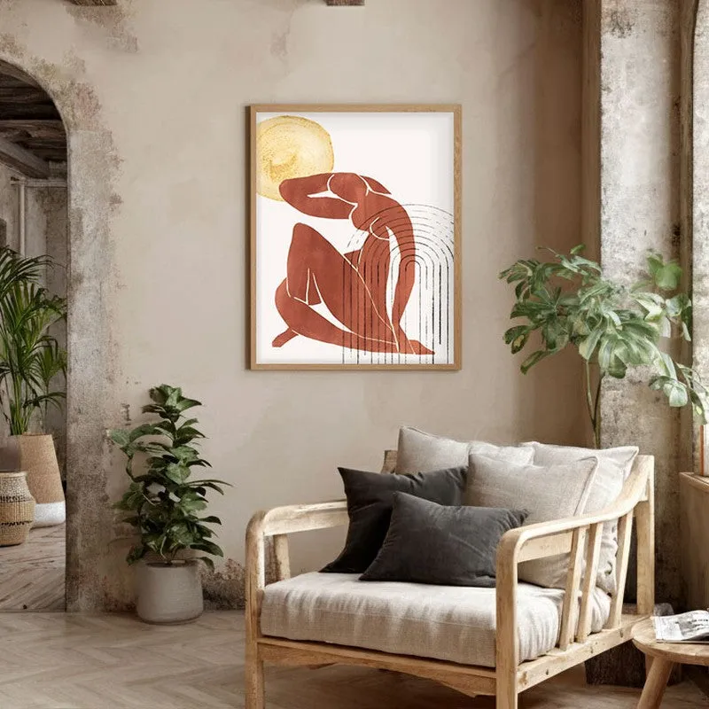 Embrace of Silence Canvas Wall Painting With Brown Frame media 5