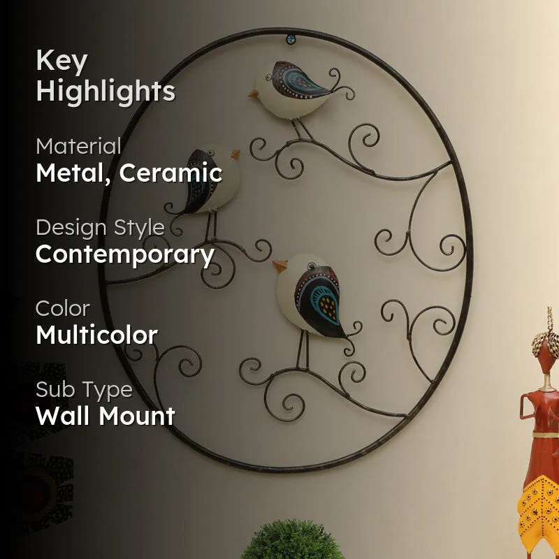 Triad Of WIngs Metal & Ceramic Wall Accent media 2