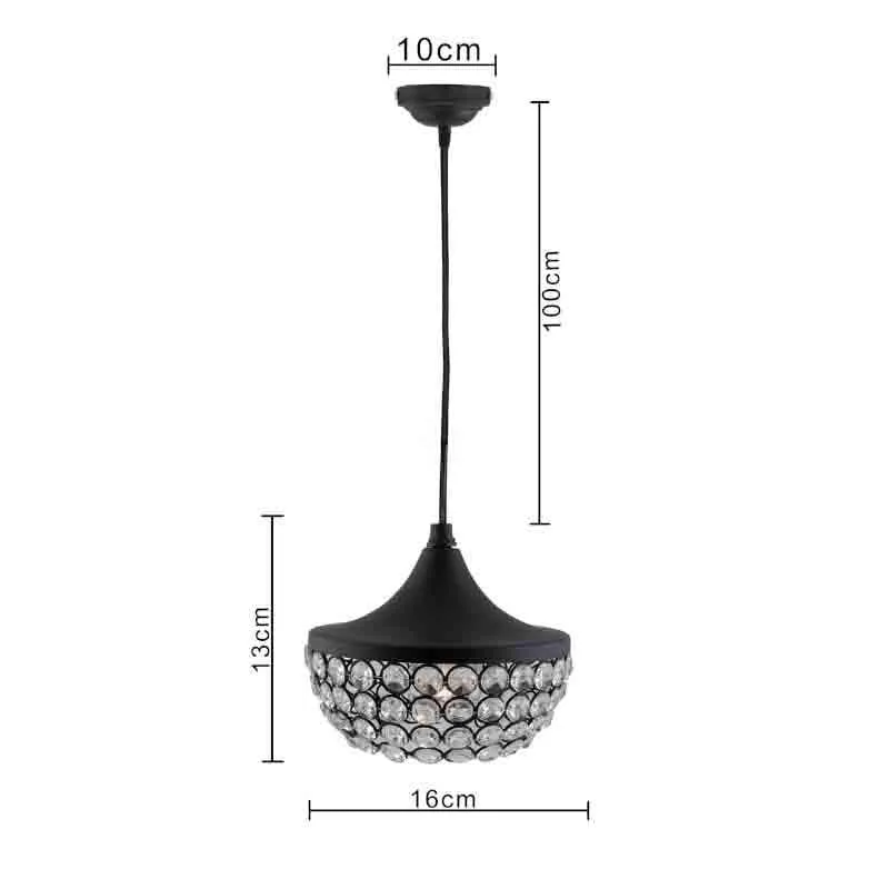 Crystal Crown Metal Ceiling Lamp - Black media 6