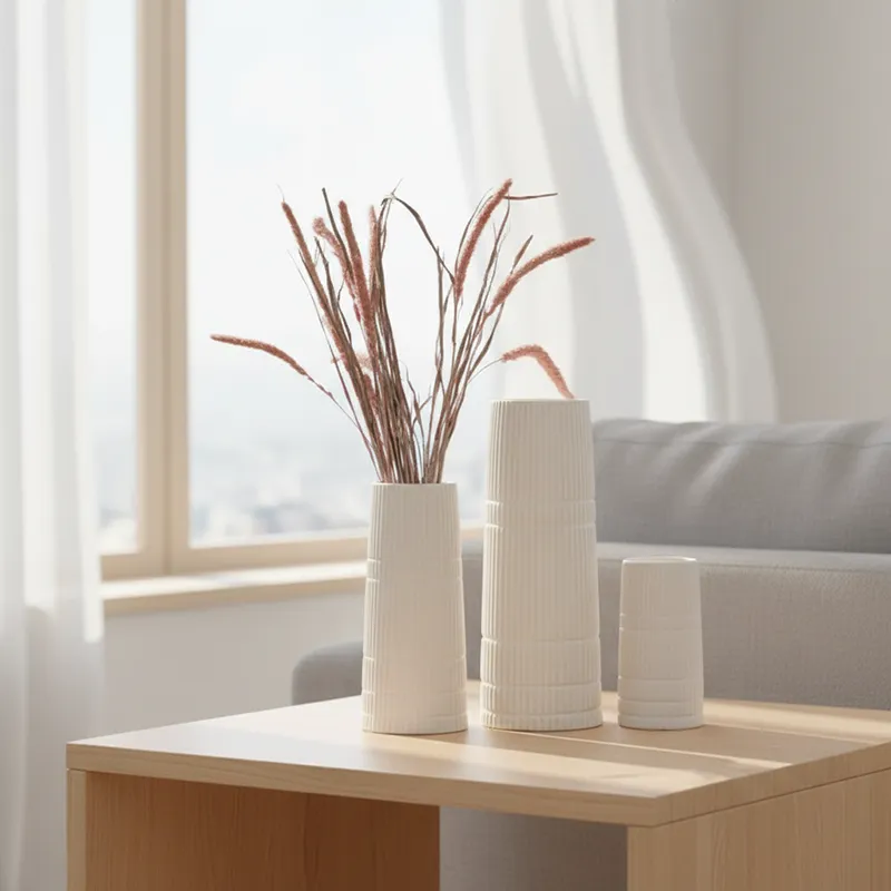 Minimal Trio Ceramic Vase - Set Of Three media 1