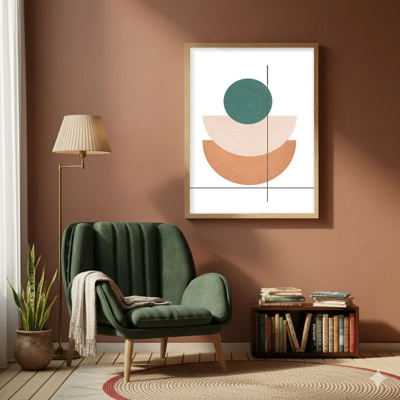 Linear Anchor Canvas Wall Painting With Brown Frame media 6