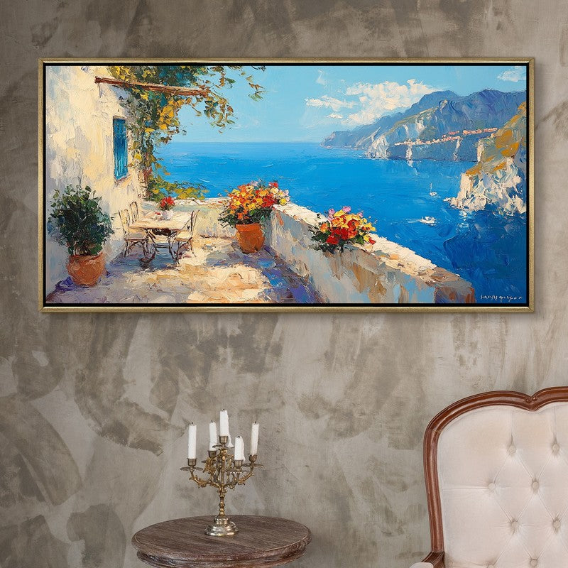 Seaward Table Canvas Wall Painting With Frame