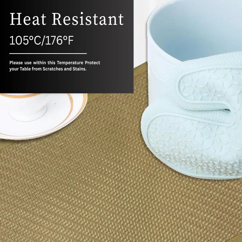 Rustayne Yellow Rectangle PVC Table Mats - Set Of Four media 4