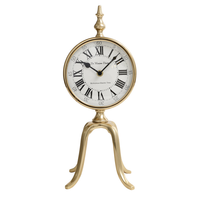 Nora Antique Aluminum Table Clock - Gold media 3