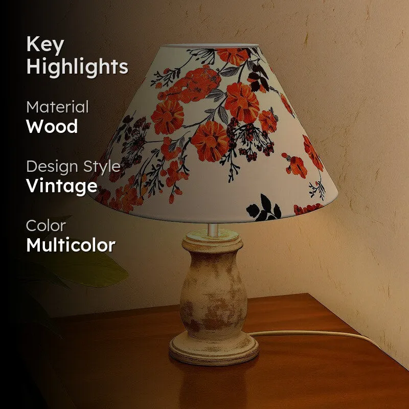RadiantAura Stylish Wooden Table Lamp - Multicolor media 2