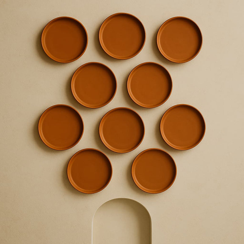 Terrya Handcrafted Terracotta Wall Plate - Set Of Ten media 3
